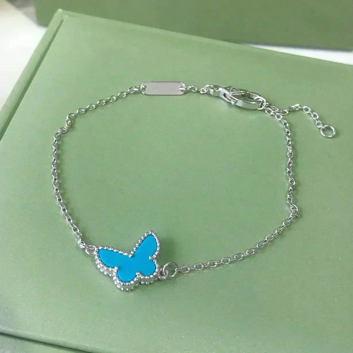[⭐Mirelle]BUTTERFLY TURQUOISE BUTTERFLY BRACELET SILVER