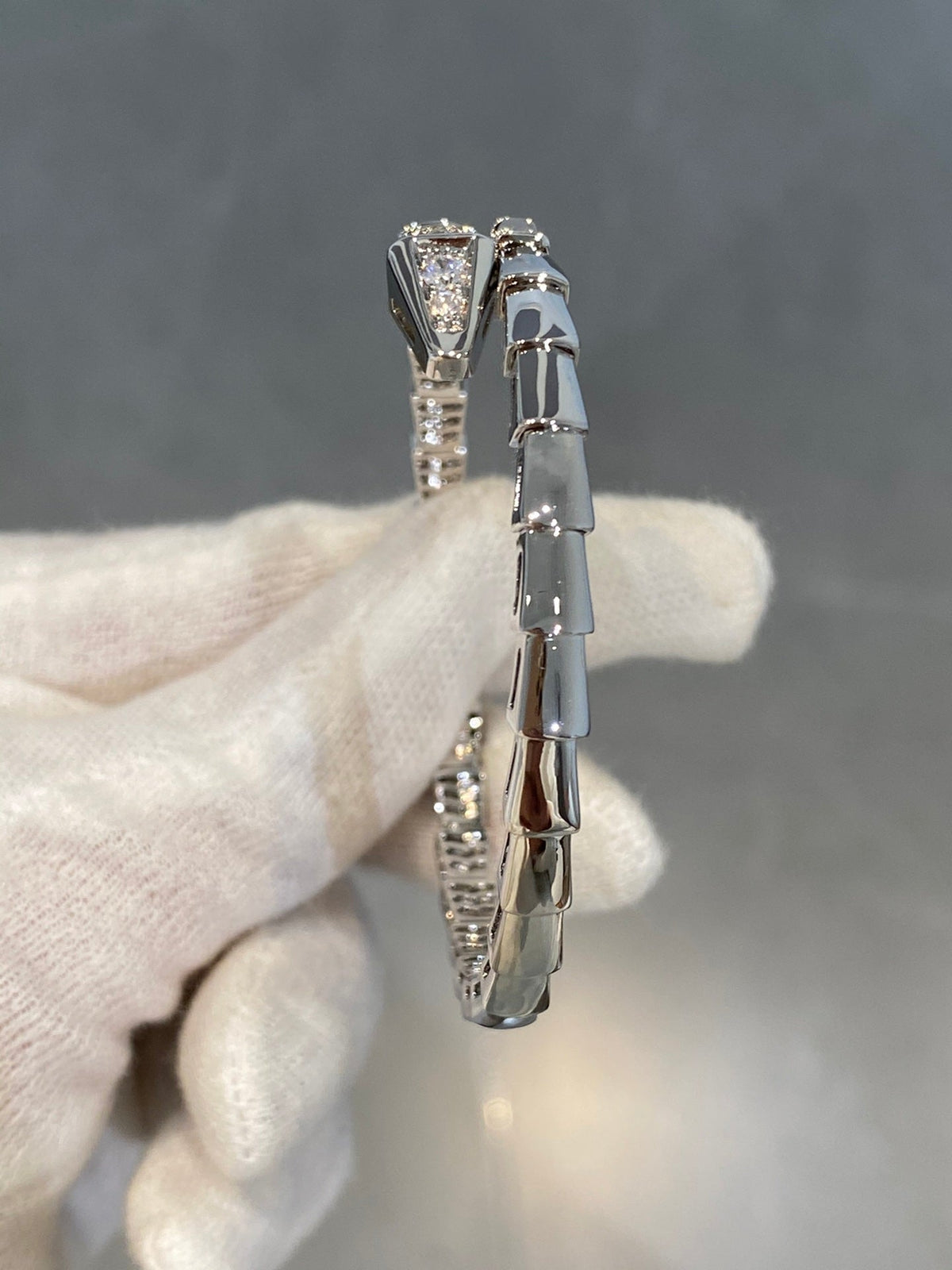 [⭐Mirelle]SERPENTI BRACELET DIAMONDS SILVER