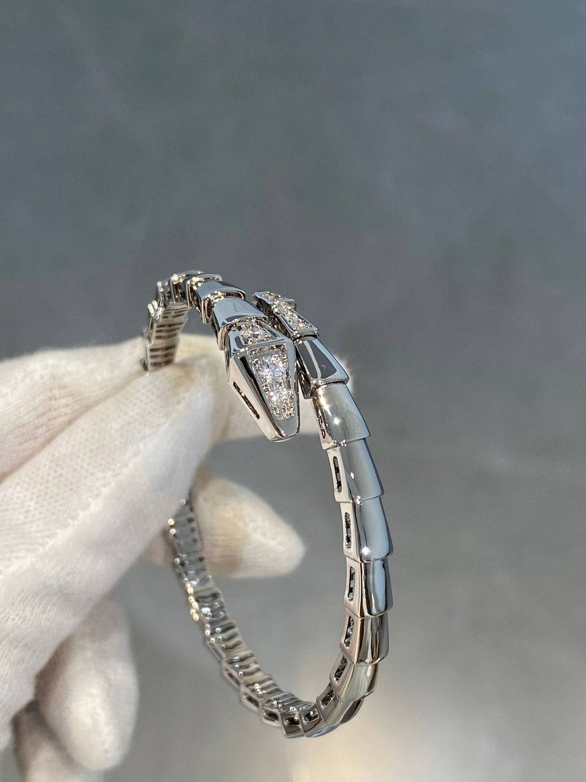 [⭐Mirelle]SERPENTI BRACELET DIAMONDS SILVER