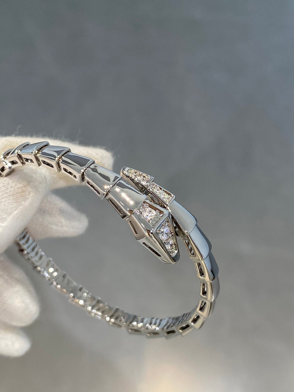 [⭐Mirelle]SERPENTI BRACELET DIAMONDS SILVER