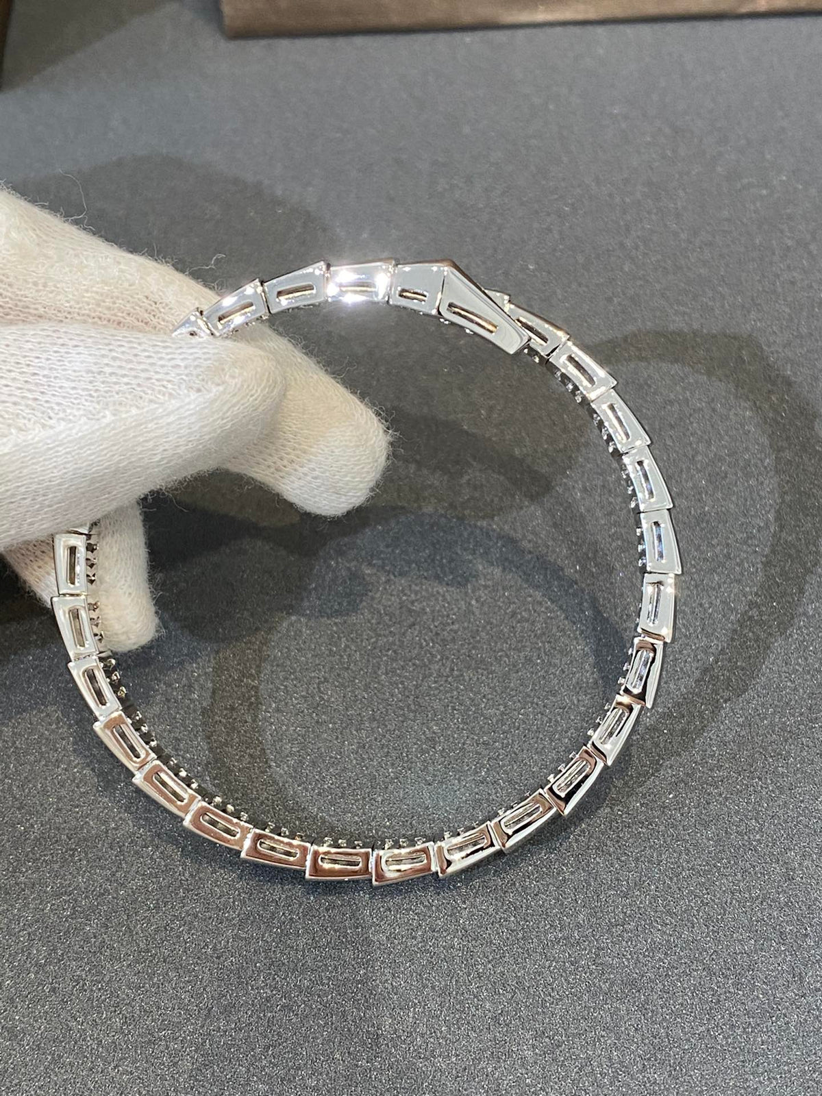 [⭐Mirelle]SERPENTI BRACELET DIAMONDS SILVER