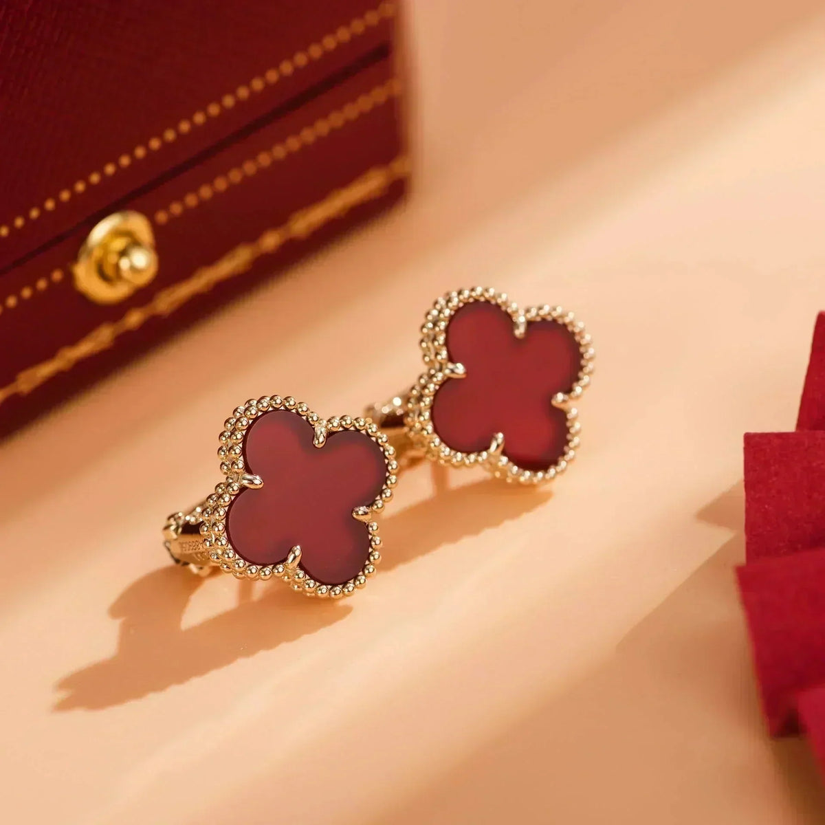 [⭐Mirelle]CLOVER MEDIUM 1 MOTIFS CARNELIAN  EARRINGS