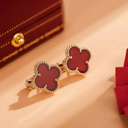 [⭐Mirelle]CLOVER MEDIUM 1 MOTIFS CARNELIAN  EARRINGS