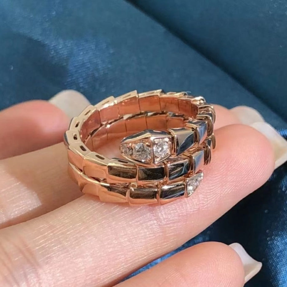 [⭐Mirelle]SERPENTS DOUBLE ROW DIAMOND RING