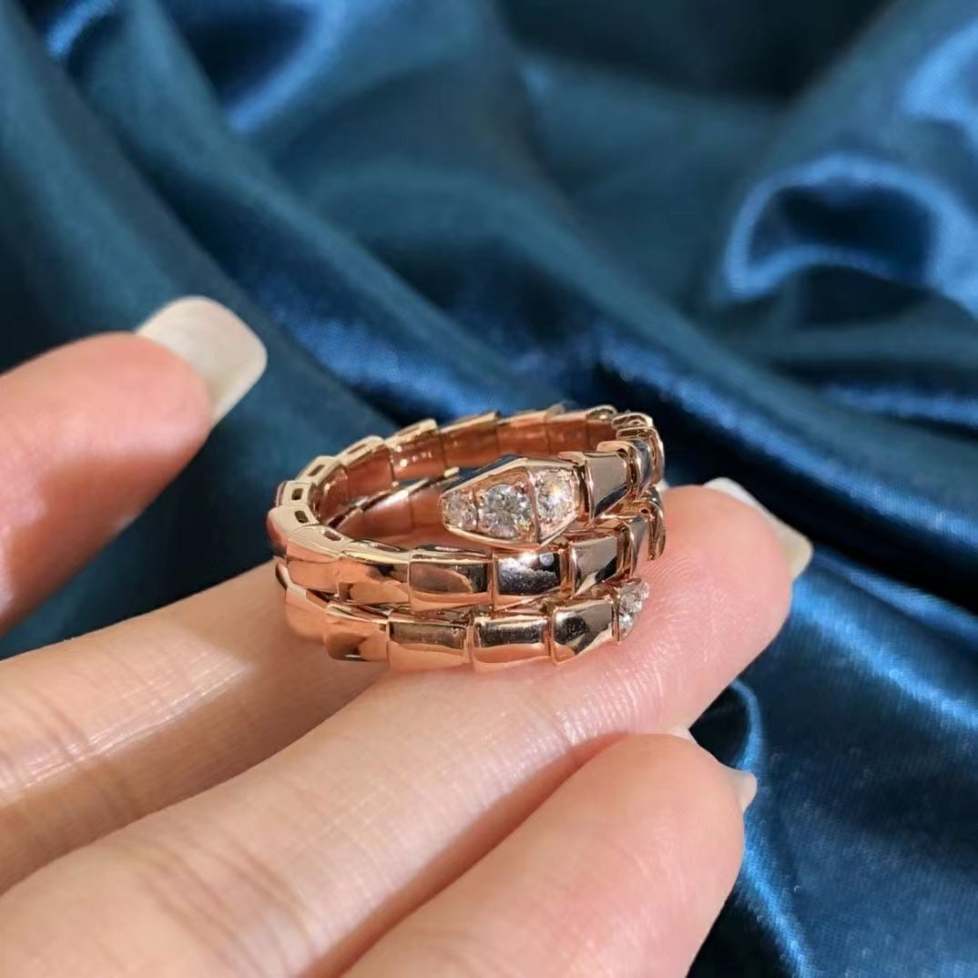 [⭐Mirelle]SERPENTS DOUBLE ROW DIAMOND RING