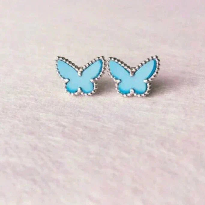 [⭐Mirelle]BUTTERFLY TURQUOISE EARRINGS SILVER