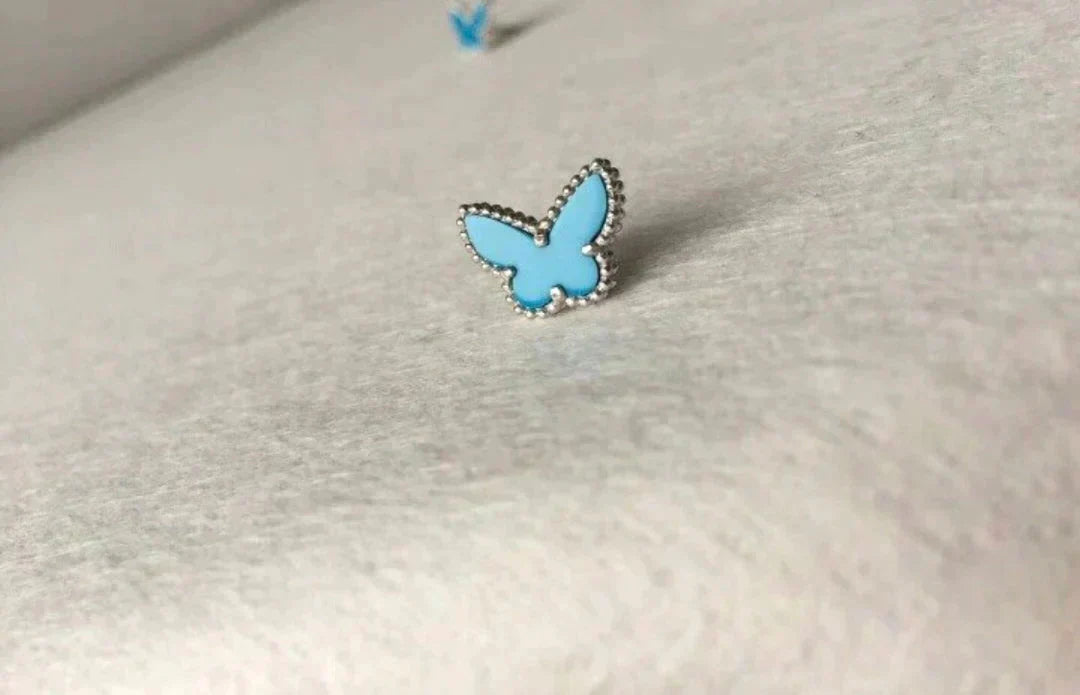 [⭐Mirelle]BUTTERFLY TURQUOISE EARRINGS SILVER