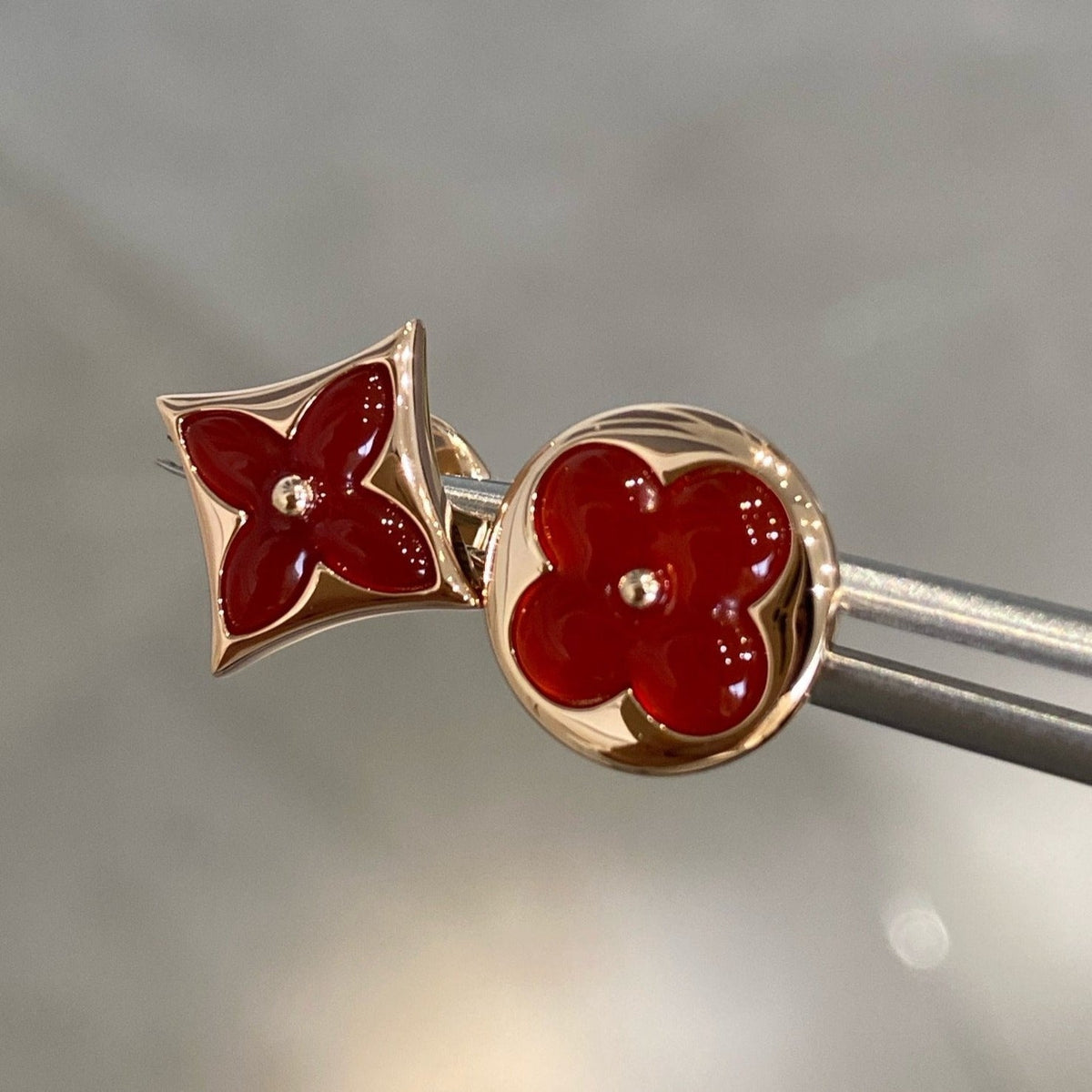 [⭐Mirelle]STAR AND SUN PINK GOLD CARNELIAN STUD EARRINGS