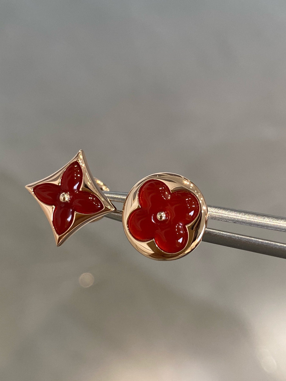 [⭐Mirelle]STAR AND SUN PINK GOLD CARNELIAN STUD EARRINGS