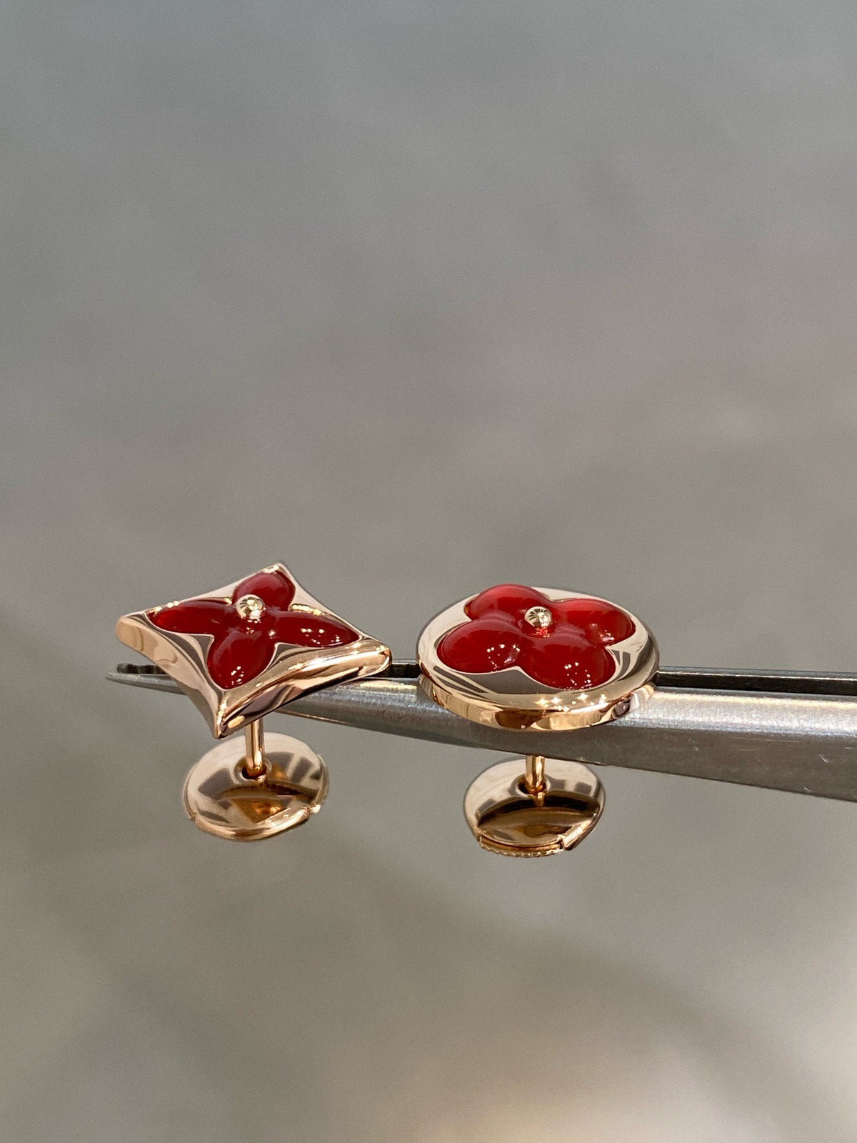 [⭐Mirelle]STAR AND SUN PINK GOLD CARNELIAN STUD EARRINGS