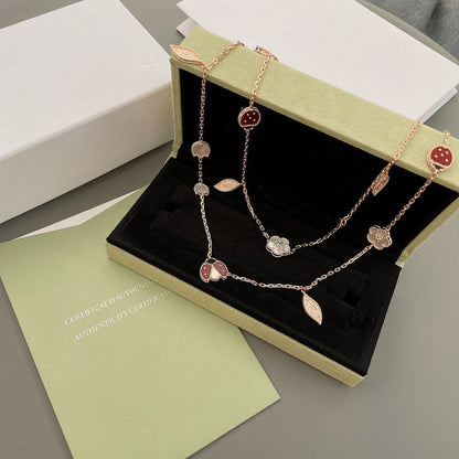 [⭐Mirelle]LUCKY SPRING 15 MOTIFS ROSE GOLD NECKLACE