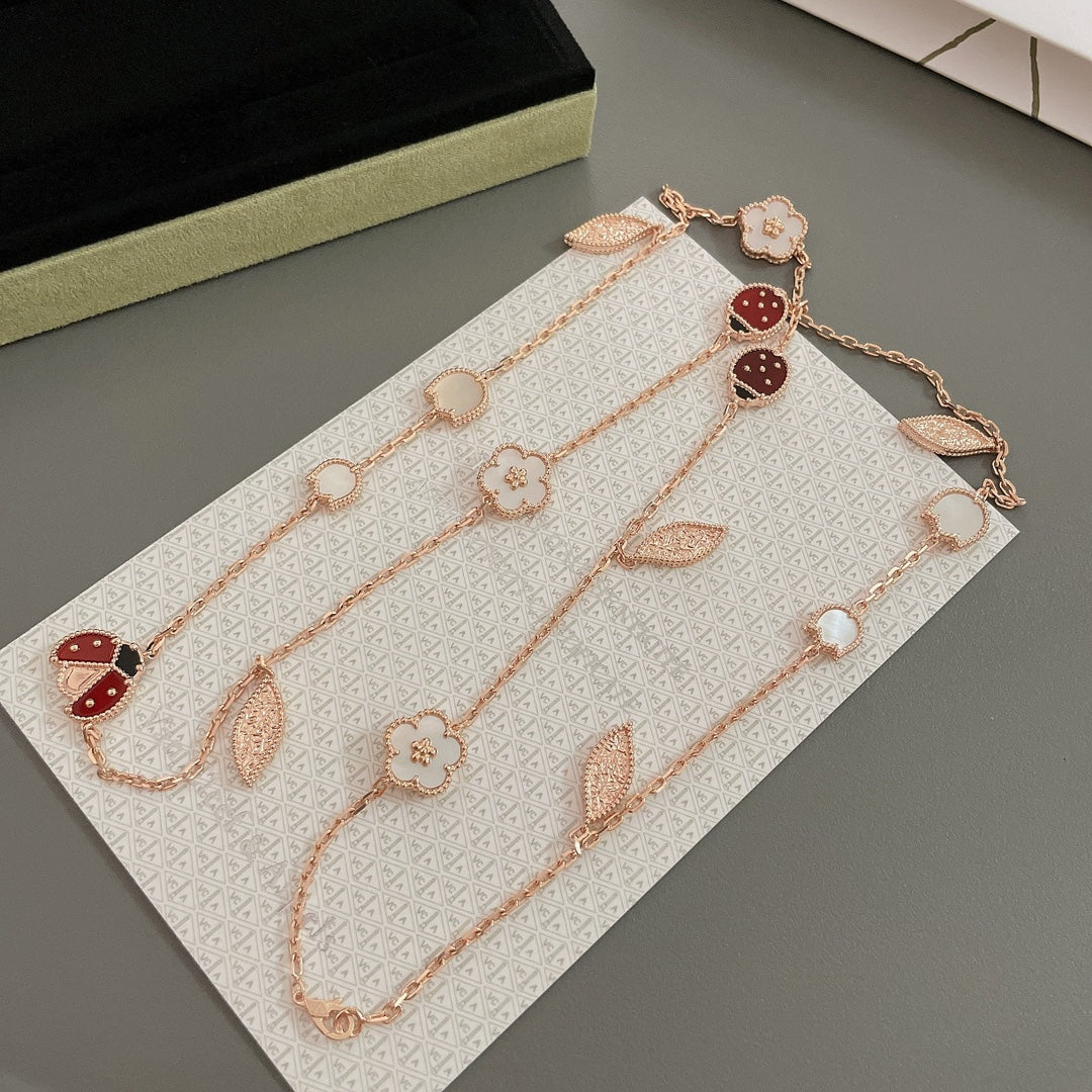 [⭐Mirelle]LUCKY SPRING 15 MOTIFS ROSE GOLD NECKLACE