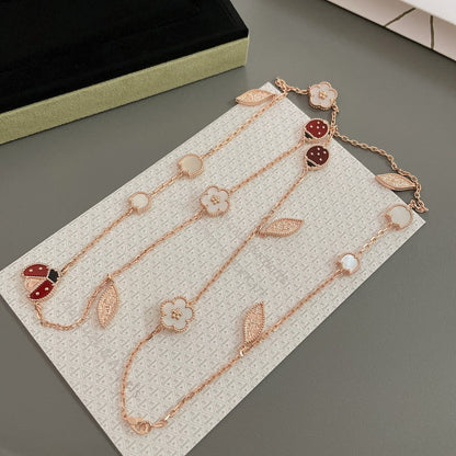 [⭐Mirelle]LUCKY SPRING 15 MOTIFS ROSE GOLD NECKLACE