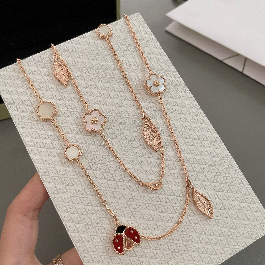 [⭐Mirelle]LUCKY SPRING 15 MOTIFS ROSE GOLD NECKLACE