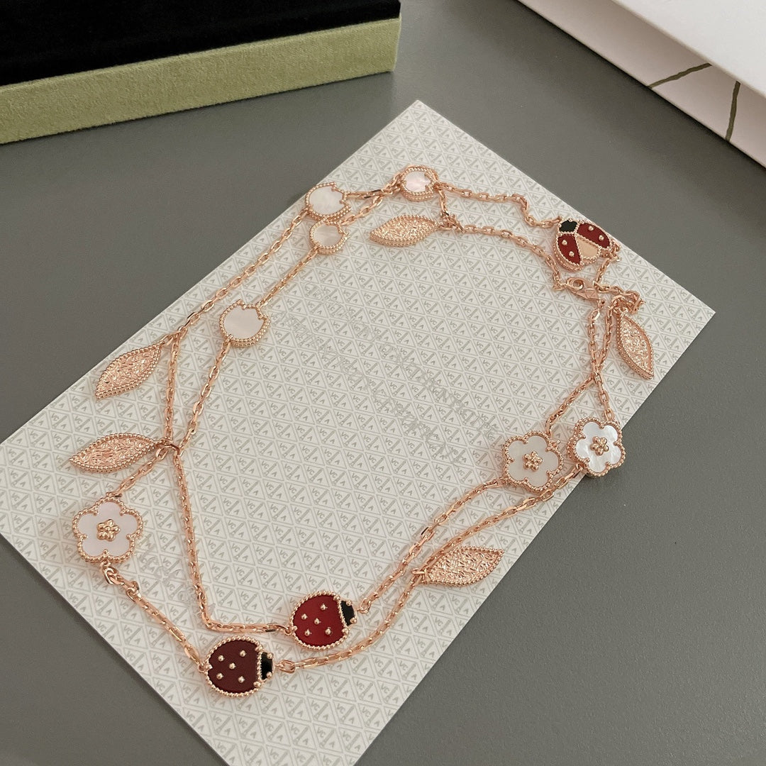 [⭐Mirelle]LUCKY SPRING 15 MOTIFS ROSE GOLD NECKLACE