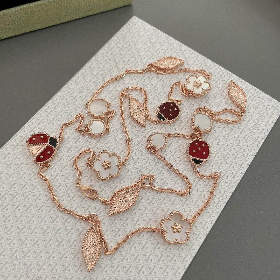 [⭐Mirelle]LUCKY SPRING 15 MOTIFS ROSE GOLD NECKLACE