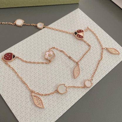 [⭐Mirelle]LUCKY SPRING 15 MOTIFS ROSE GOLD NECKLACE