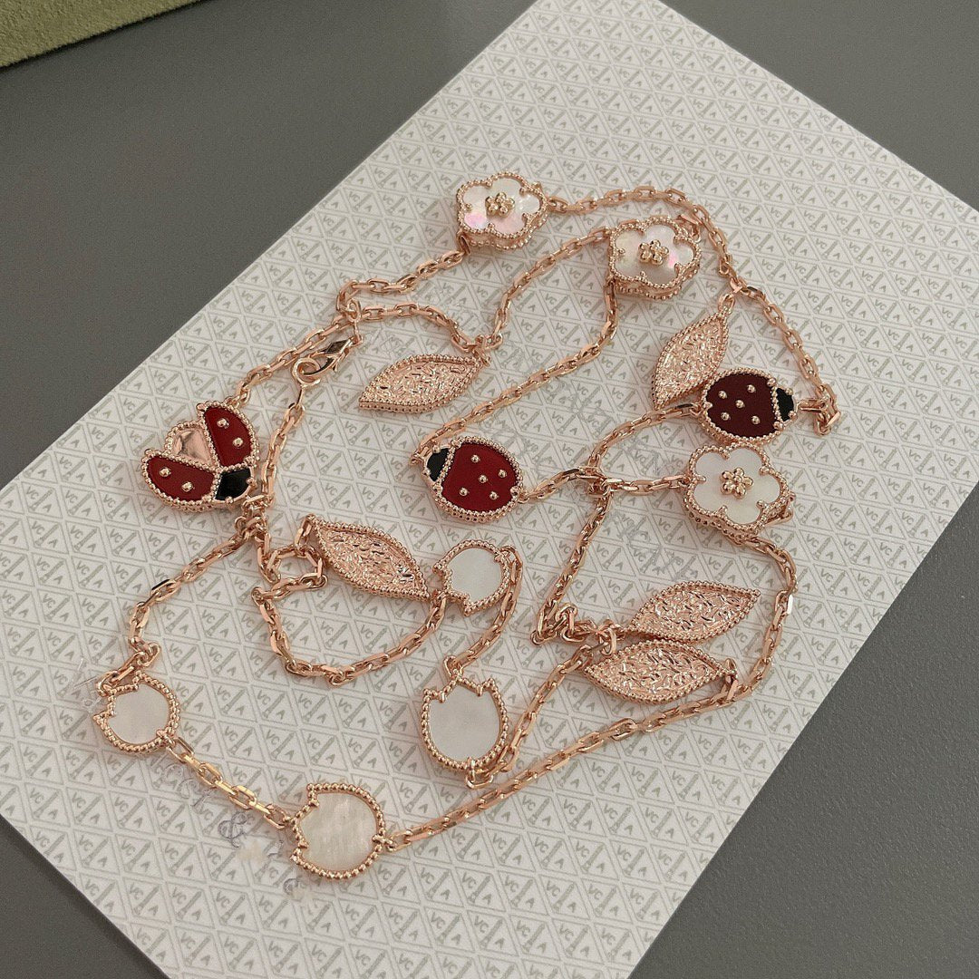[⭐Mirelle]LUCKY SPRING 15 MOTIFS ROSE GOLD NECKLACE