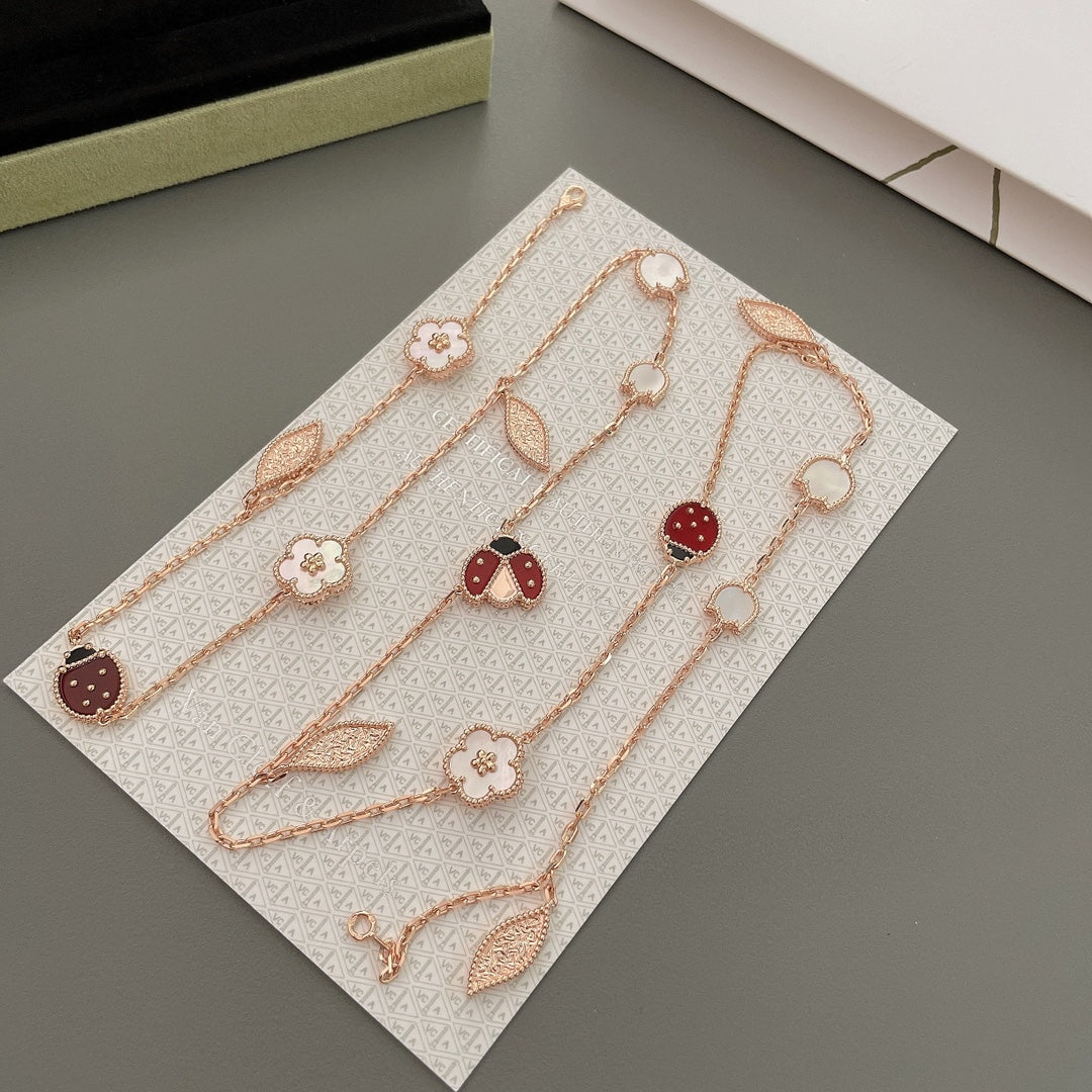 [⭐Mirelle]LUCKY SPRING 15 MOTIFS ROSE GOLD NECKLACE