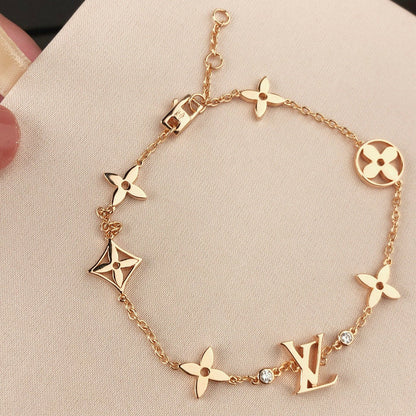 [⭐Mirelle]STAR AND SUN 7 MOTIFS GOLD BRACELET