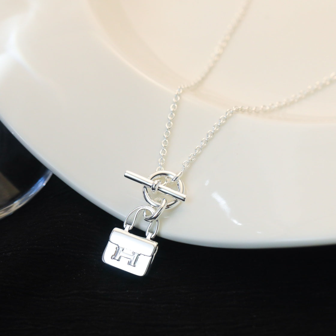 [⭐Mirelle]POP H PEDANT SILVER NECKLACE