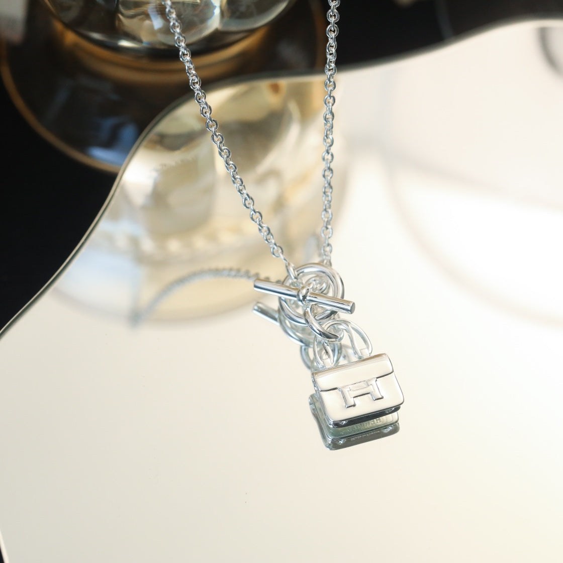 [⭐Mirelle]POP H PEDANT SILVER NECKLACE