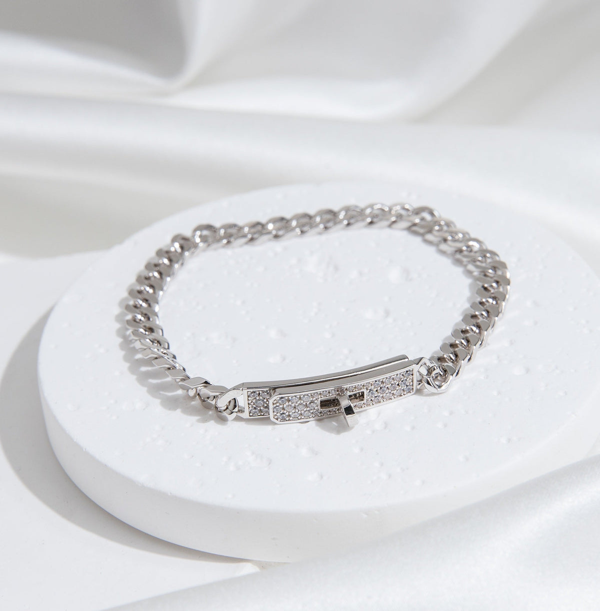[⭐Mirelle]KELLY CHAIN SILVER DIAMOND BRACELET