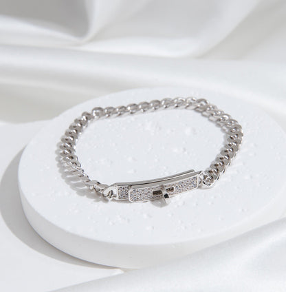 [⭐Mirelle]KELLY CHAIN SILVER DIAMOND BRACELET