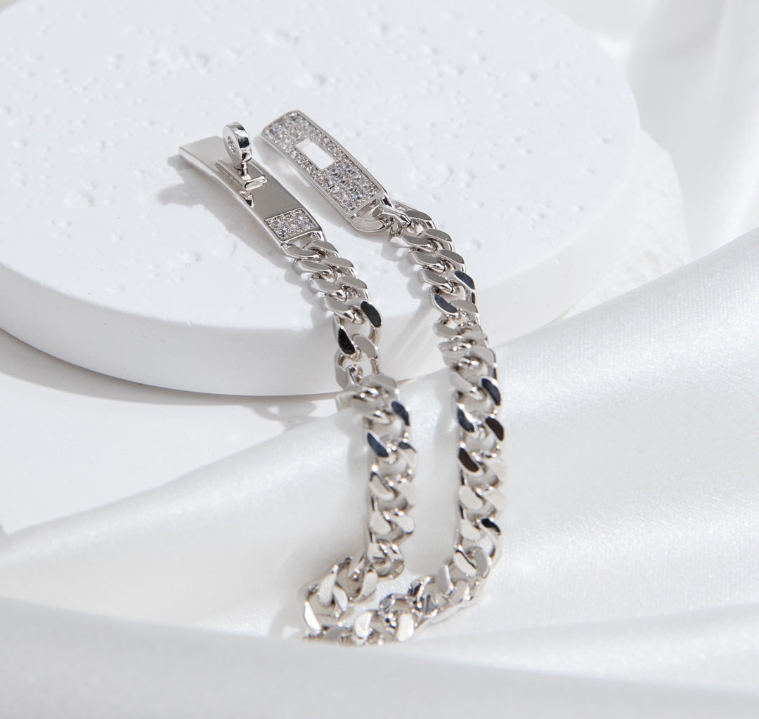 [⭐Mirelle]KELLY CHAIN SILVER DIAMOND BRACELET