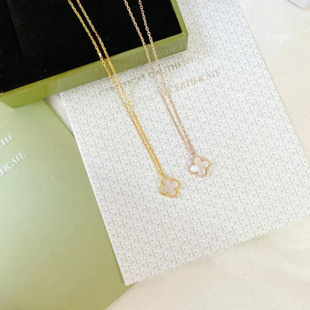 [⭐Mirelle]CLOVER MINI 9.5MM WHITE MOTHER-OF-PEARL NECKLACE