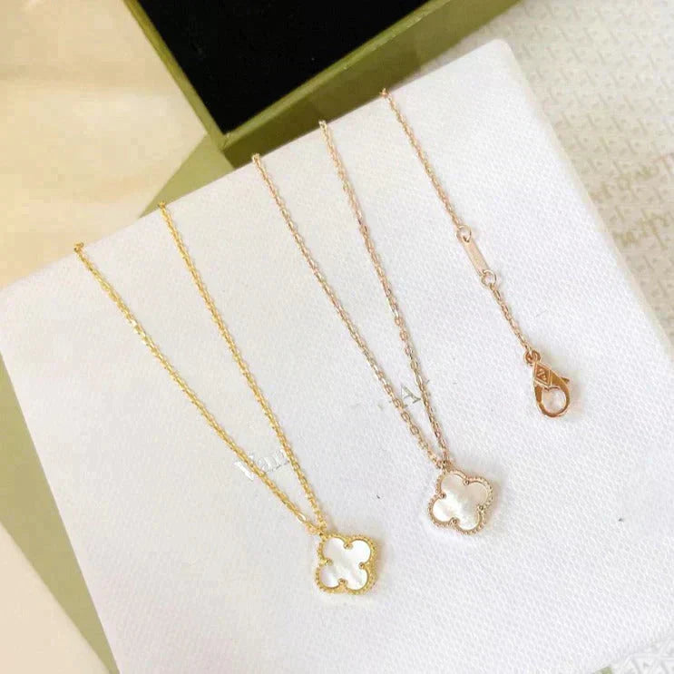 [⭐Mirelle]CLOVER MINI 9.5MM WHITE MOTHER-OF-PEARL NECKLACE