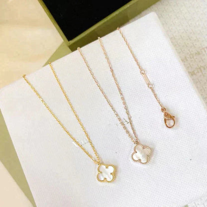 [⭐Mirelle]CLOVER MINI 9.5MM WHITE MOTHER-OF-PEARL NECKLACE