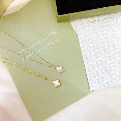 [⭐Mirelle]CLOVER MINI 9.5MM WHITE MOTHER-OF-PEARL NECKLACE