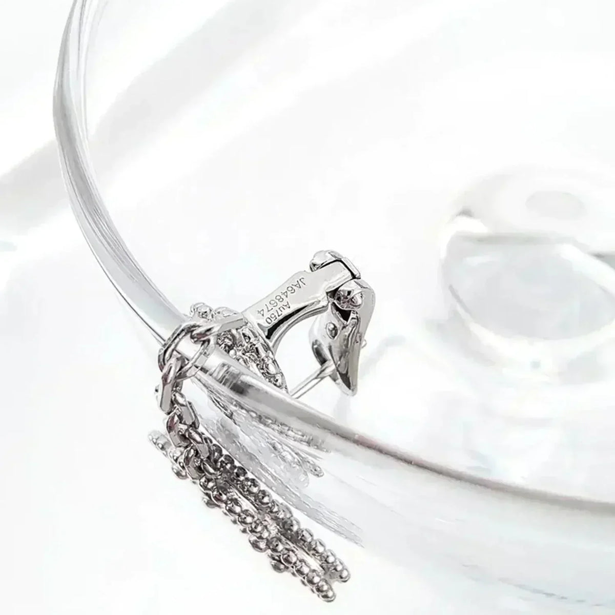 [⭐Mirelle]CLOVER 2 MOTIFS  DIAMOND ONYX EARRINGS SILVER
