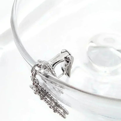 [⭐Mirelle]CLOVER 2 MOTIFS  DIAMOND ONYX EARRINGS SILVER