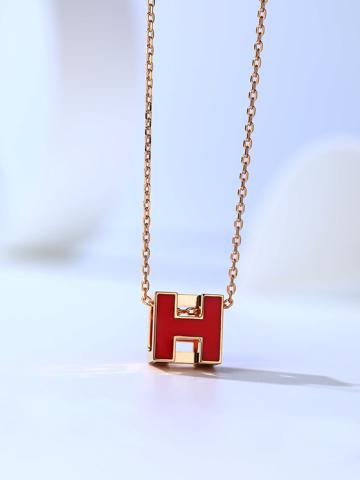 [⭐Mirelle]H CAGE PINK GOLD NECKLACE