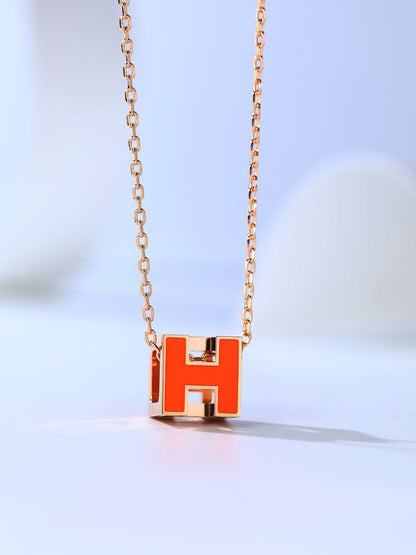 [⭐Mirelle]H CAGE PINK GOLD NECKLACE