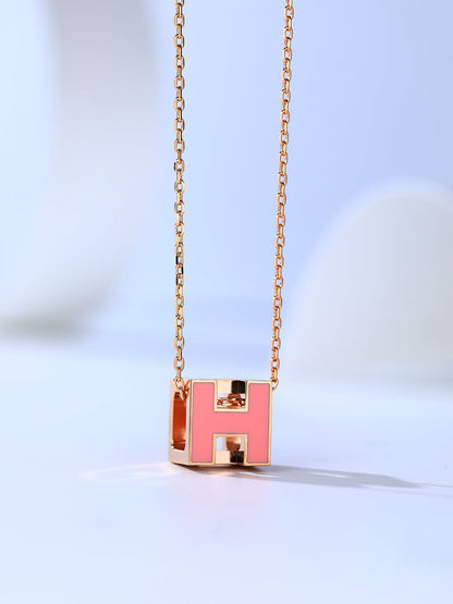 [⭐Mirelle]H CAGE PINK GOLD NECKLACE
