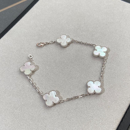 [⭐Mirelle]CLOVER WHITE PEARL MOP 5 MOTIF BRACELET COLLECTION