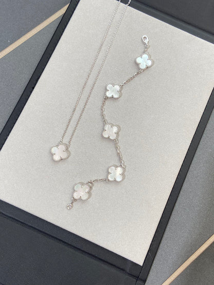 [⭐Mirelle]CLOVER WHITE PEARL MOP 5 MOTIF BRACELET COLLECTION