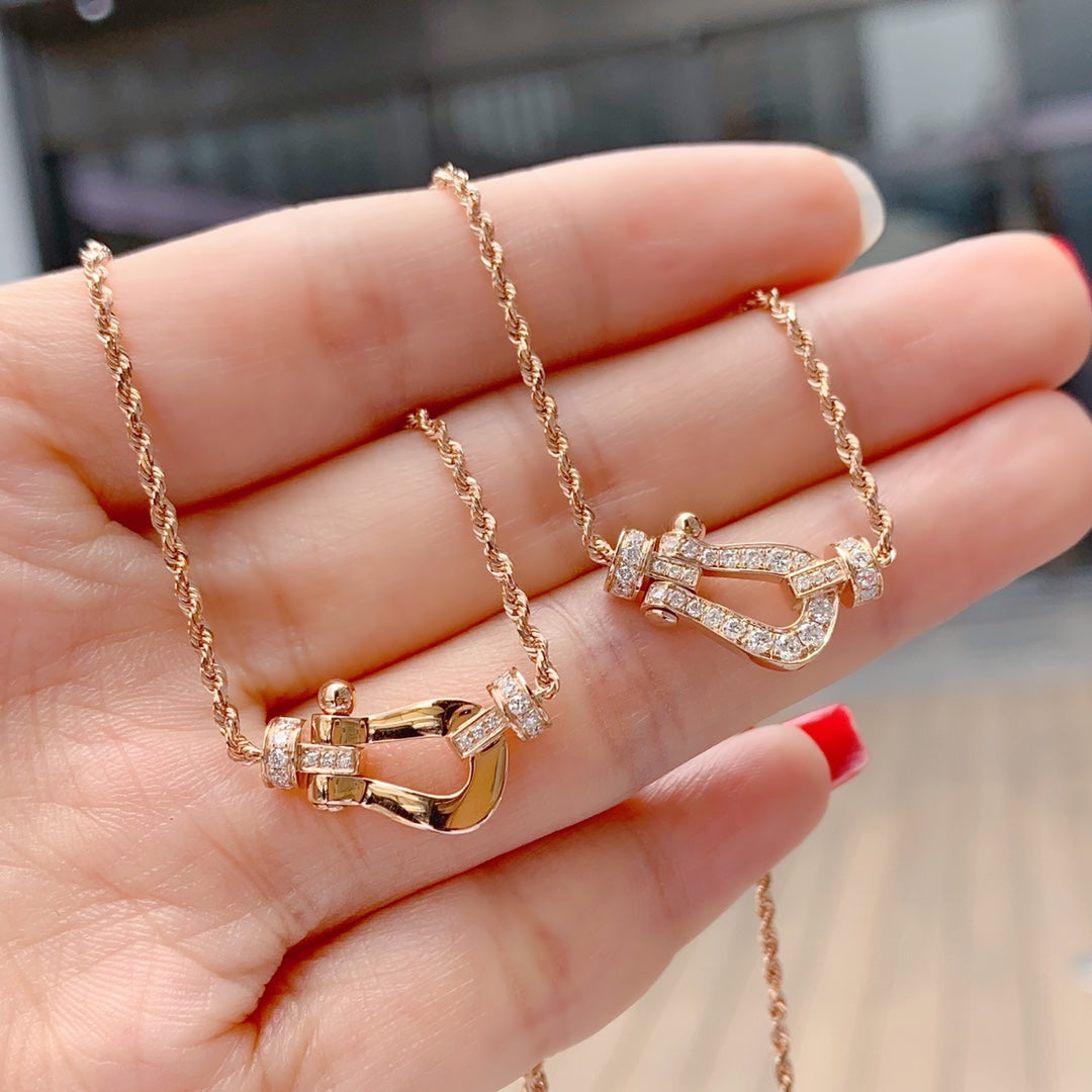 [⭐Mirelle]FORCE 10 PINK GOLD DIAMOND NECKLACE