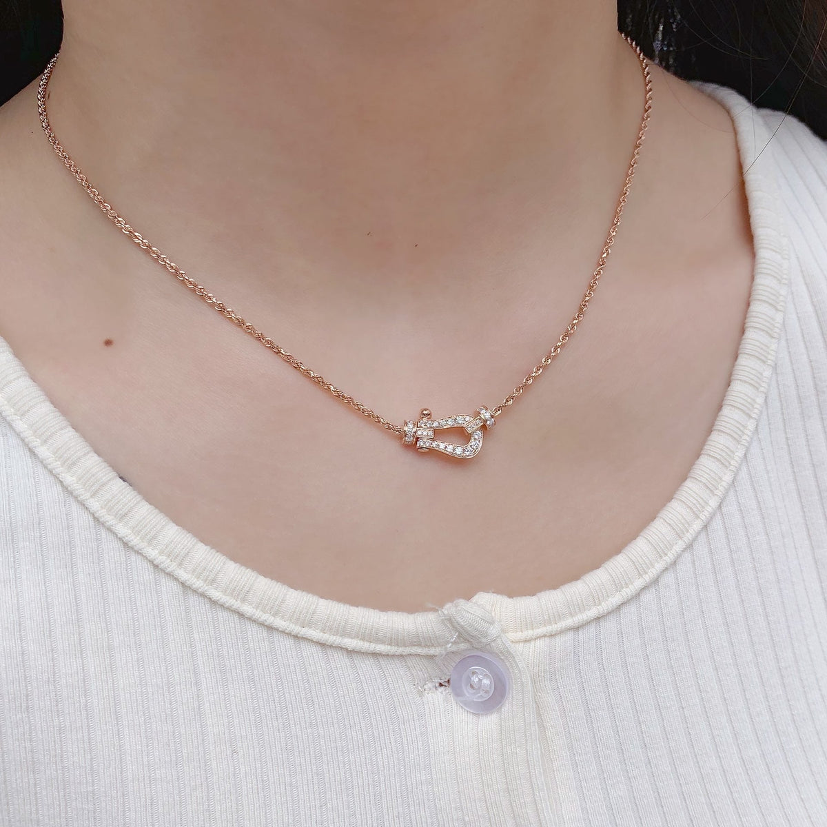 [⭐Mirelle]FORCE 10 PINK GOLD DIAMOND NECKLACE