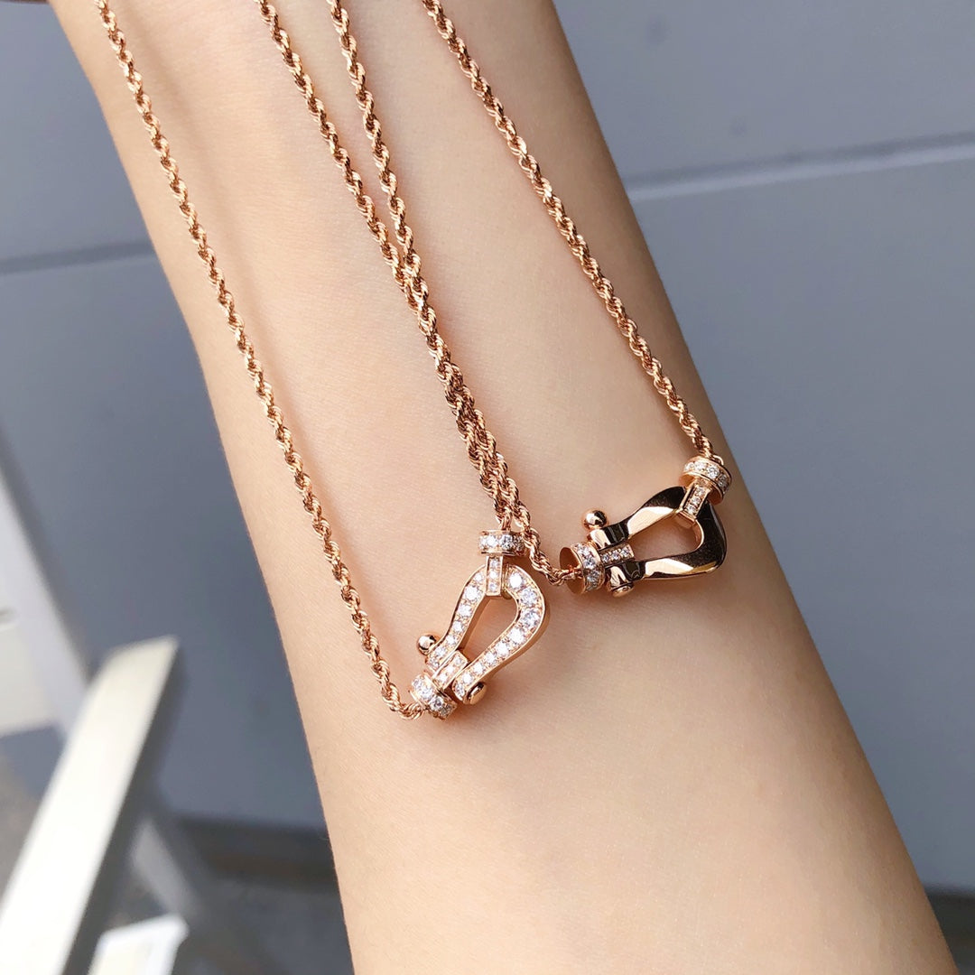 [⭐Mirelle]FORCE 10 PINK GOLD DIAMOND NECKLACE