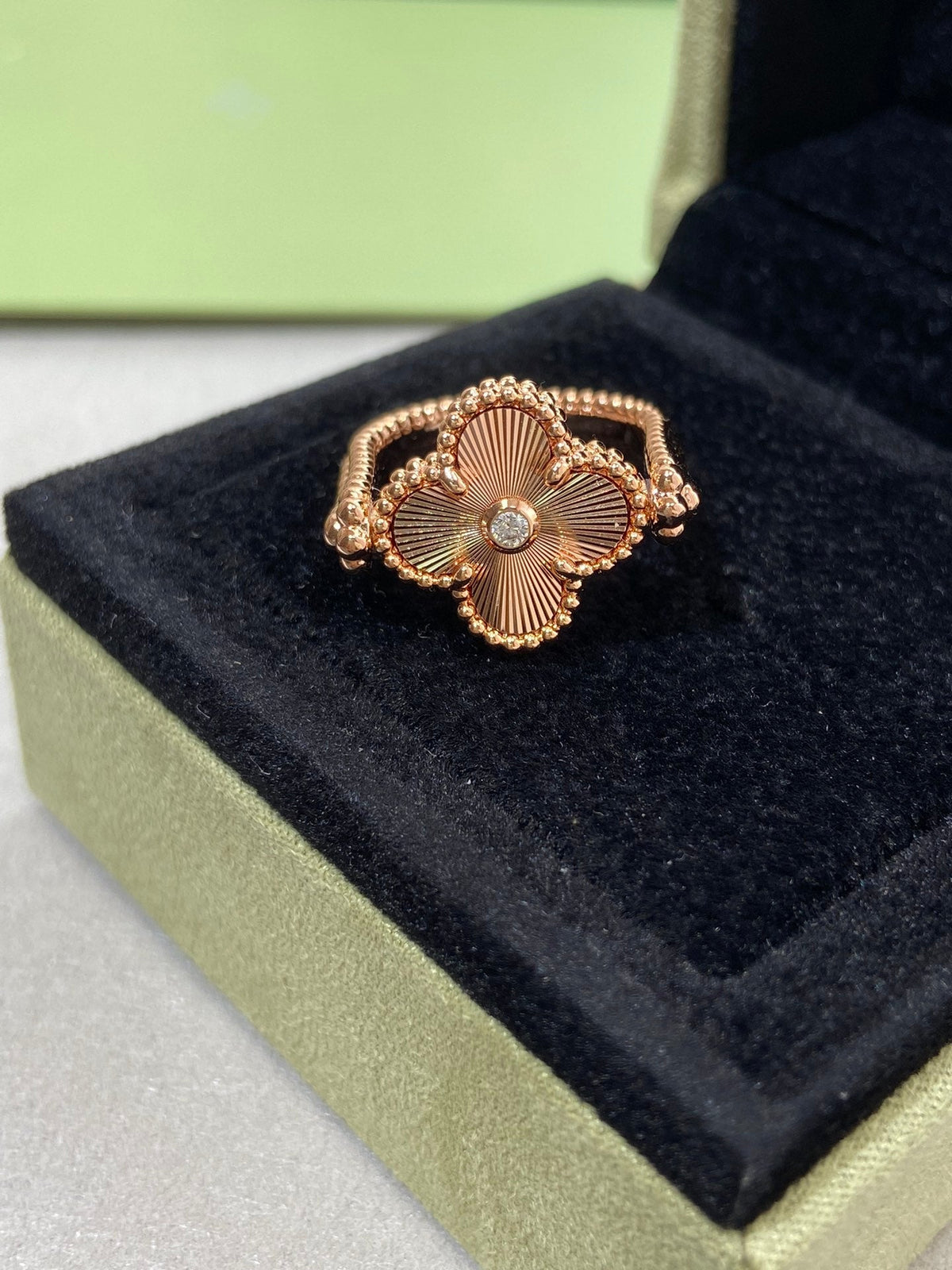 [⭐Mirelle]CLOVER RIVERSIBLE ROSE GOLD RING