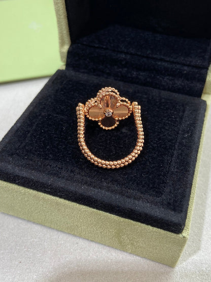 [⭐Mirelle]CLOVER RIVERSIBLE ROSE GOLD RING