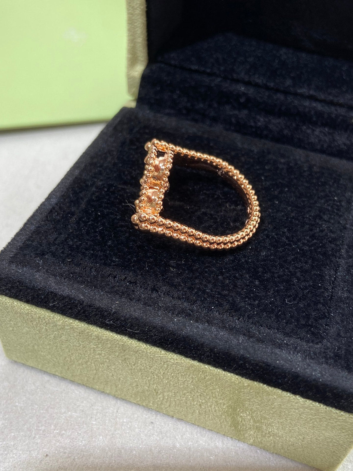 [⭐Mirelle]CLOVER RIVERSIBLE ROSE GOLD RING