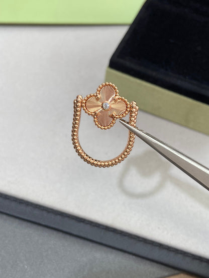 [⭐Mirelle]CLOVER RIVERSIBLE ROSE GOLD RING