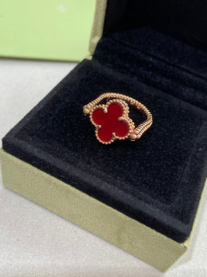 [⭐Mirelle]CLOVER RIVERSIBLE ROSE GOLD RING