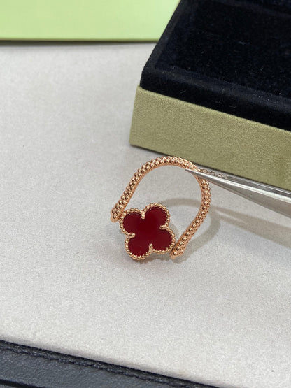 [⭐Mirelle]CLOVER RIVERSIBLE ROSE GOLD RING