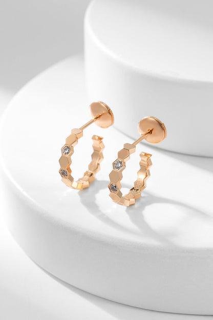 [⭐Mirelle]BEE LOVE DIAMOND HOOP EARRINGS